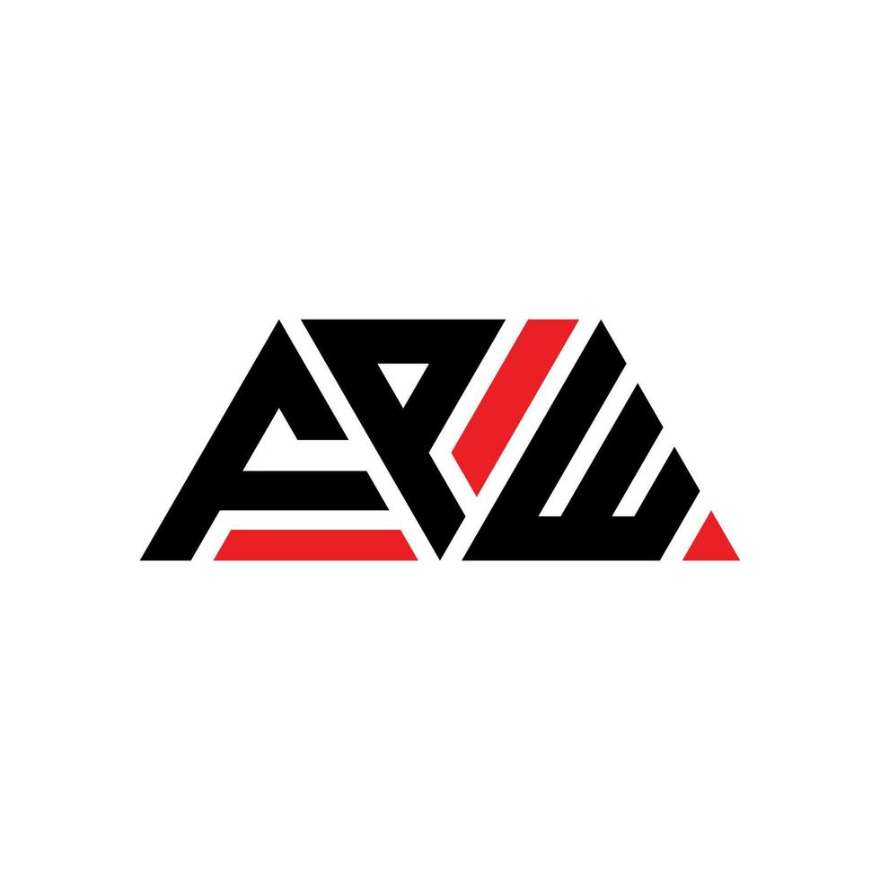 FPW triangle letter logo design with triangle shape. FPW triangle logo design monogram. FPW triangle vector logo template with red color. FPW triangular logo Simple, Elegant, and Luxurious Logo. FPW