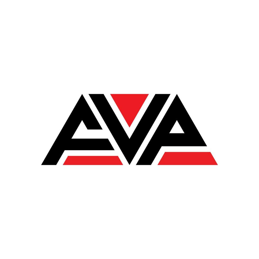 Diseño de logotipo de letra triangular fvp con forma de triángulo. monograma de diseño de logotipo de triángulo fvp. plantilla de logotipo de vector de triángulo fvp con color rojo. logotipo triangular fvp logotipo simple, elegante y lujoso. fvp