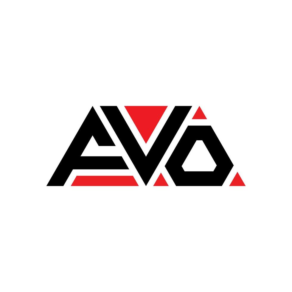 diseño de logotipo de letra triangular fvo con forma de triángulo. monograma de diseño de logotipo de triángulo fvo. plantilla de logotipo de vector de triángulo fvo con color rojo. logotipo triangular fvo logotipo simple, elegante y lujoso. fvo