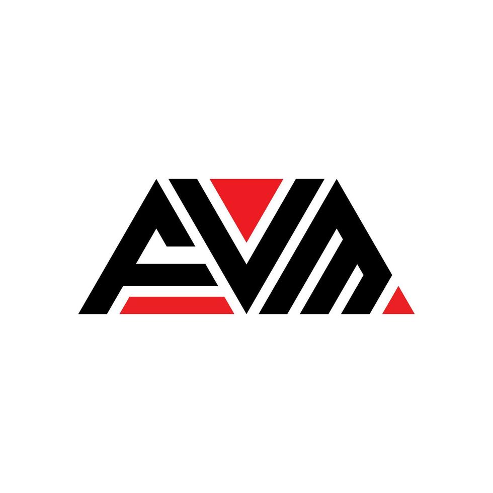 diseño de logotipo de letra triangular fvm con forma de triángulo. monograma de diseño del logotipo del triángulo fvm. plantilla de logotipo de vector de triángulo fvm con color rojo. logotipo triangular fvm logotipo simple, elegante y lujoso. fvm