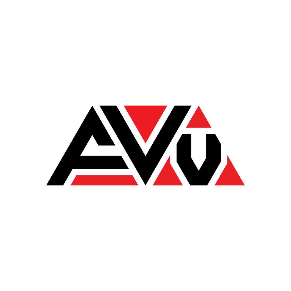 Diseño de logotipo de letra triangular fvv con forma de triángulo. monograma de diseño del logotipo del triángulo fvv. plantilla de logotipo de vector de triángulo fvv con color rojo. logotipo triangular fvv logotipo simple, elegante y lujoso. vvv