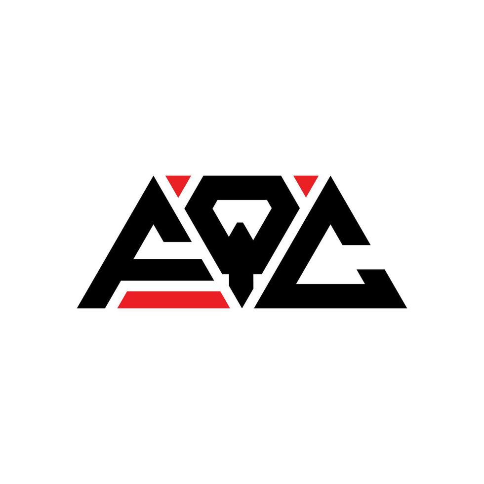 FQC triangle letter logo design with triangle shape. FQC triangle logo design monogram. FQC triangle vector logo template with red color. FQC triangular logo Simple, Elegant, and Luxurious Logo. FQC