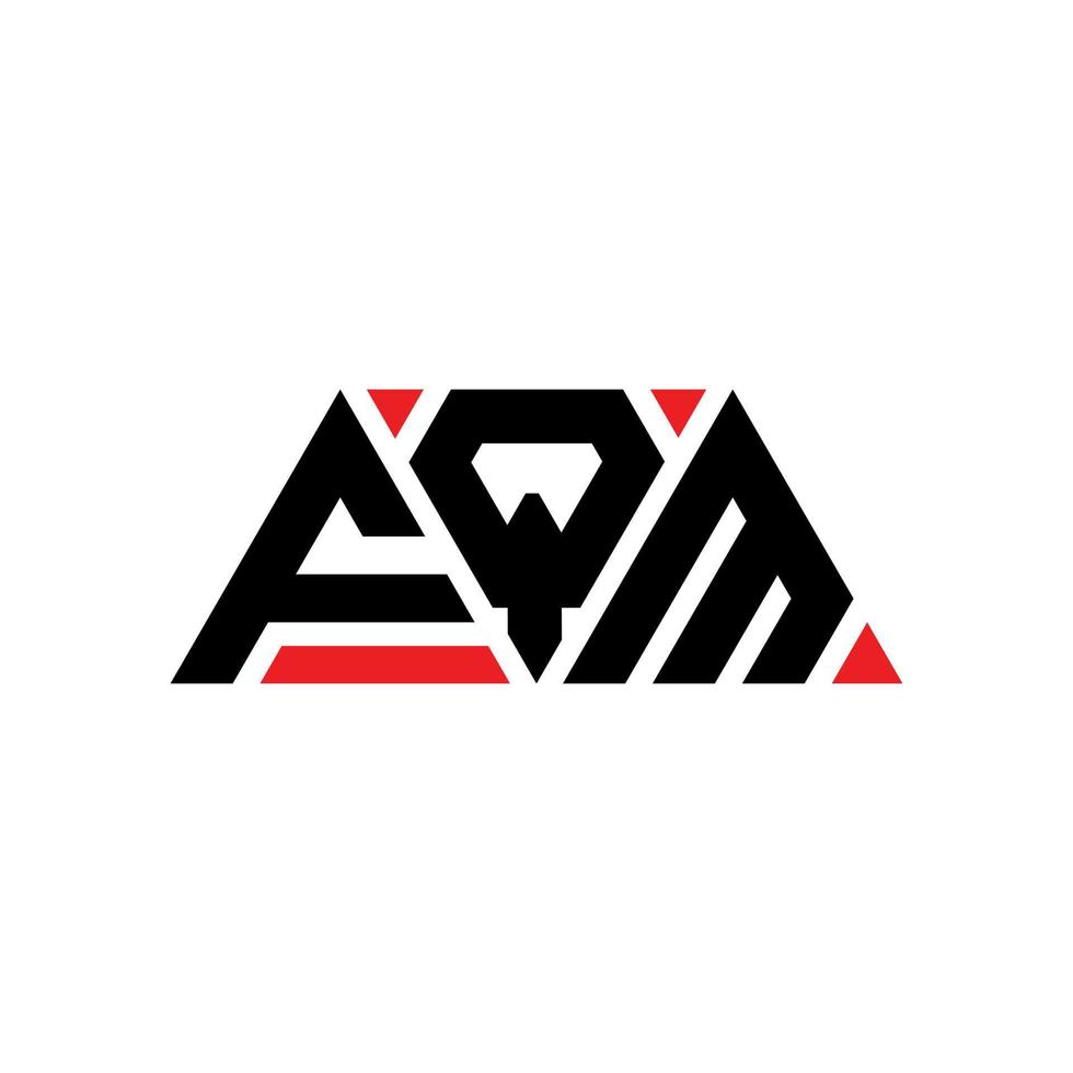 FQM triangle letter logo design with triangle shape. FQM triangle logo design monogram. FQM triangle vector logo template with red color. FQM triangular logo Simple, Elegant, and Luxurious Logo. FQM