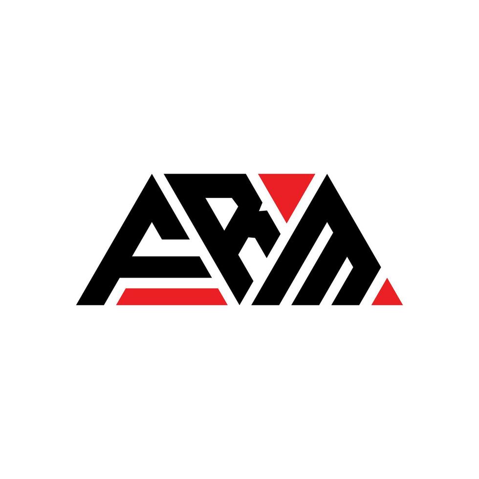 FRM triangle letter logo design with triangle shape. FRM triangle logo design monogram. FRM triangle vector logo template with red color. FRM triangular logo Simple, Elegant, and Luxurious Logo. FRM