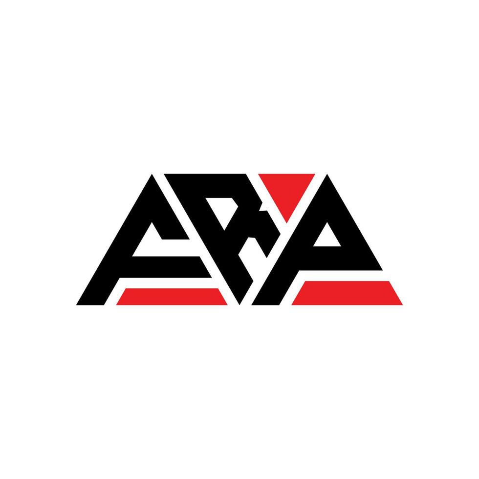 FRP triangle letter logo design with triangle shape. FRP triangle logo design monogram. FRP triangle vector logo template with red color. FRP triangular logo Simple, Elegant, and Luxurious Logo. FRP