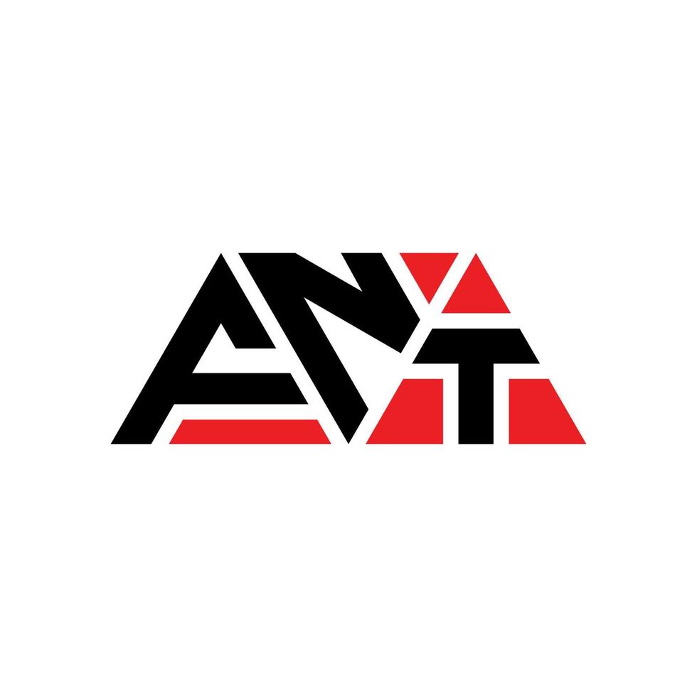 diseño de logotipo de letra triangular fnt con forma de triángulo. monograma de diseño de logotipo de triángulo fnt. plantilla de logotipo de vector de triángulo fnt con color rojo. logotipo triangular fnt logotipo simple, elegante y lujoso. fnt