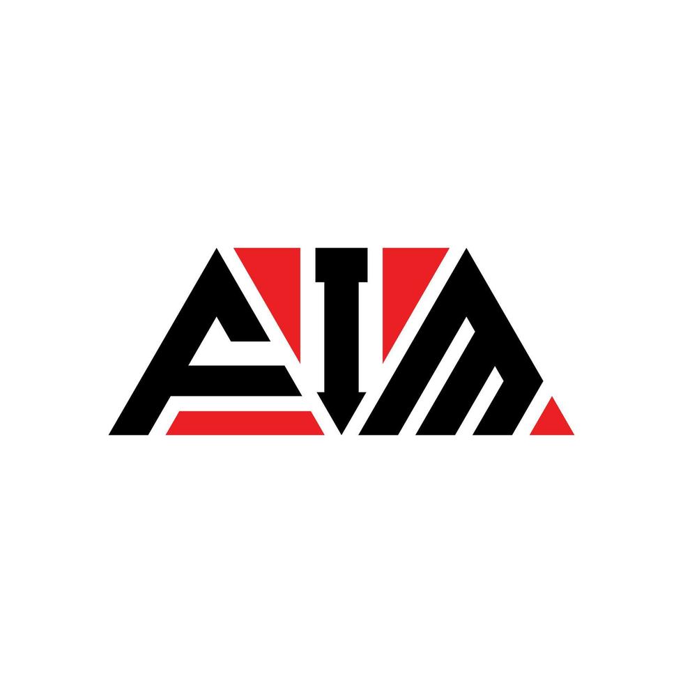 FIM triangle letter logo design with triangle shape. FIM triangle logo design monogram. FIM triangle vector logo template with red color. FIM triangular logo Simple, Elegant, and Luxurious Logo. FIM