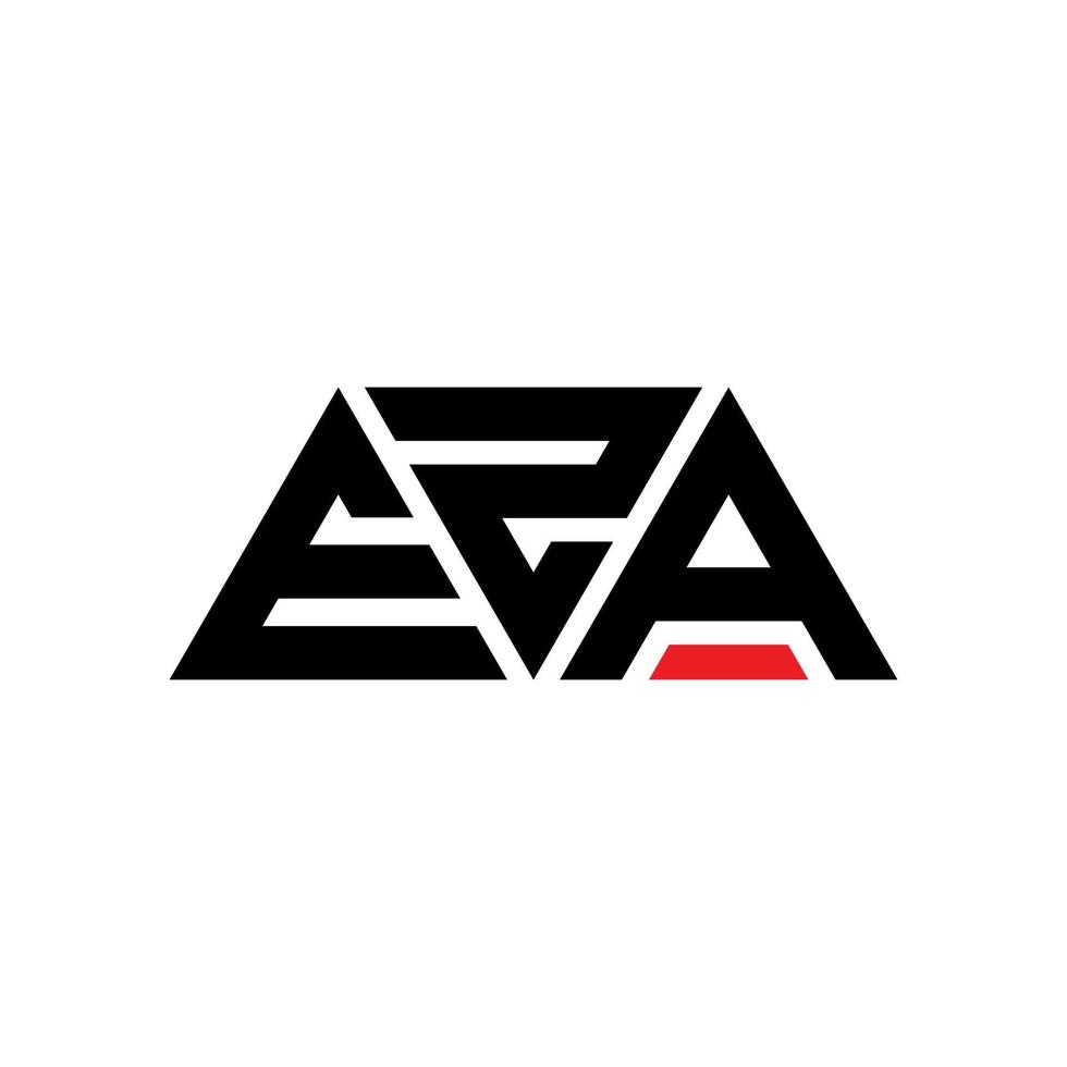 EZA triangle letter logo design with triangle shape. EZA triangle logo design monogram. EZA triangle vector logo template with red color. EZA triangular logo Simple, Elegant, and Luxurious Logo. EZA