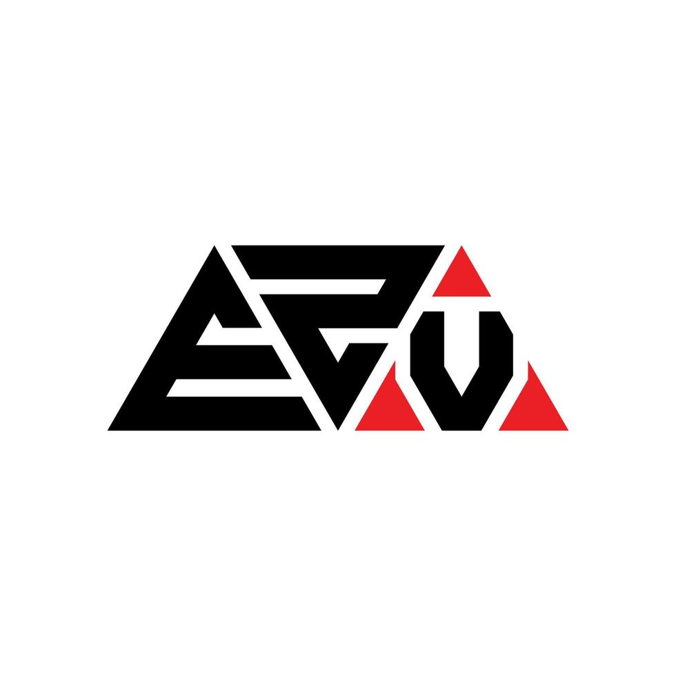 diseño de logotipo de letra triangular ezv con forma de triángulo. monograma de diseño del logotipo del triángulo ezv. plantilla de logotipo de vector de triángulo ezv con color rojo. logotipo triangular ezv logotipo simple, elegante y lujoso. ezv