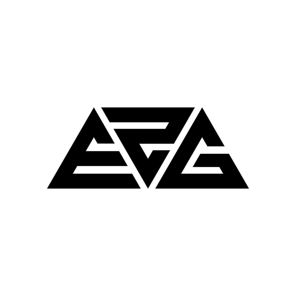 EZG triangle letter logo design with triangle shape. EZG triangle logo design monogram. EZG triangle vector logo template with red color. EZG triangular logo Simple, Elegant, and Luxurious Logo. EZG