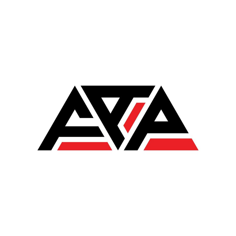 FAP triangle letter logo design with triangle shape. FAP triangle logo design monogram. FAP triangle vector logo template with red color. FAP triangular logo Simple, Elegant, and Luxurious Logo. FAP