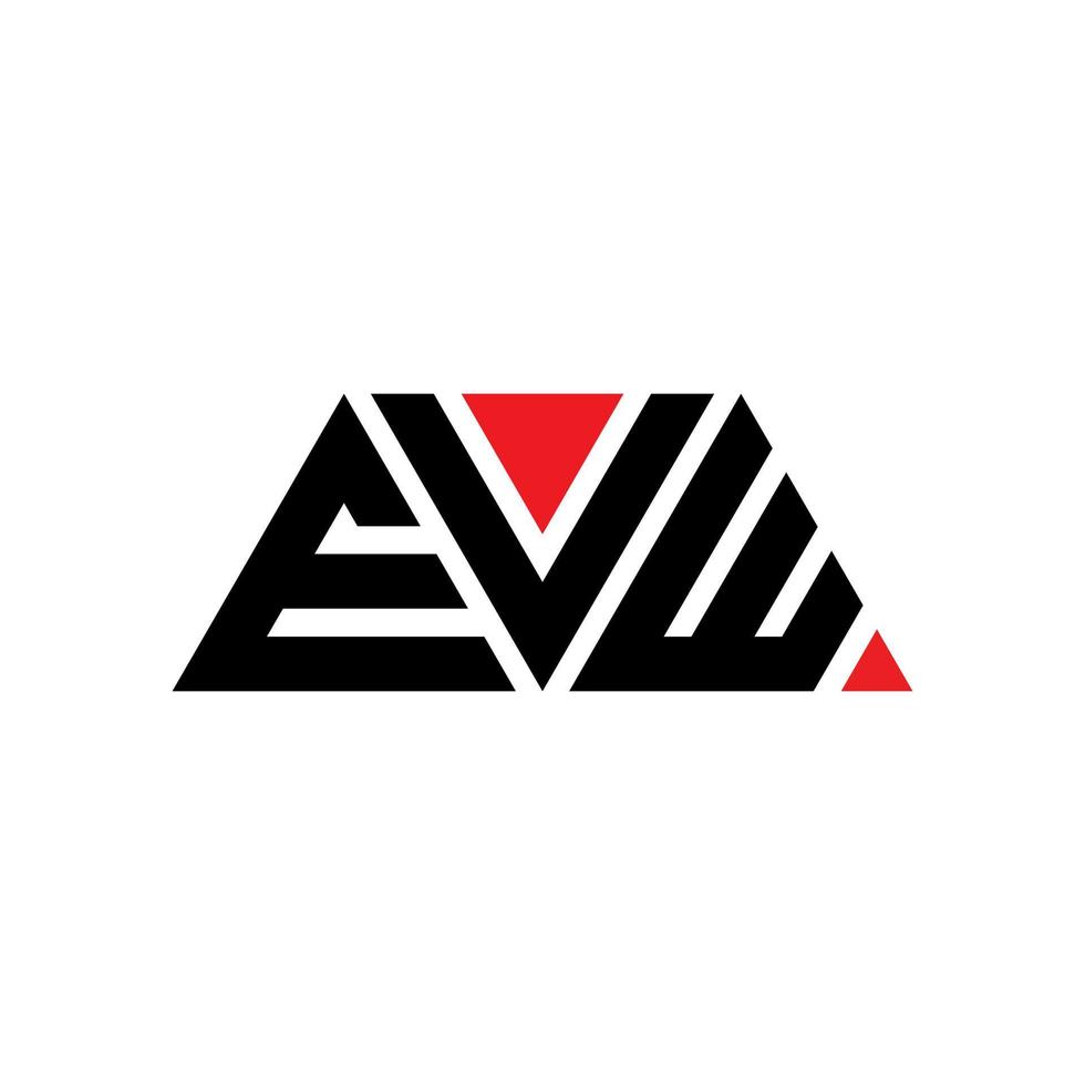 EVW triangle letter logo design with triangle shape. EVW triangle logo design monogram. EVW triangle vector logo template with red color. EVW triangular logo Simple, Elegant, and Luxurious Logo. EVW
