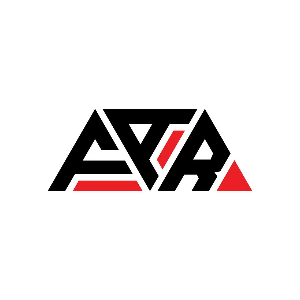 FAR triangle letter logo design with triangle shape. FAR triangle logo design monogram. FAR triangle vector logo template with red color. FAR triangular logo Simple, Elegant, and Luxurious Logo. FAR