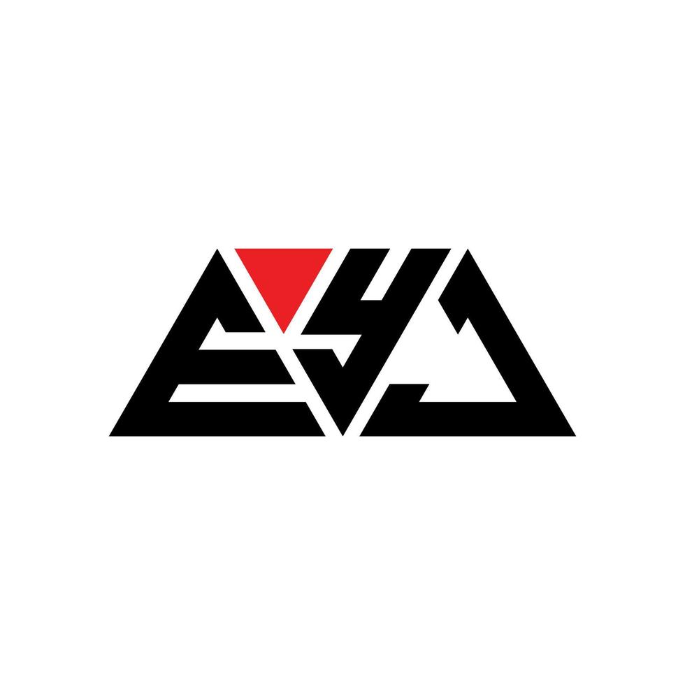 Diseño de logotipo de letra triangular eyj con forma de triángulo. monograma de diseño del logotipo del triángulo eyj. plantilla de logotipo de vector de triángulo eyj con color rojo. logotipo triangular eyj logotipo simple, elegante y lujoso. eyj