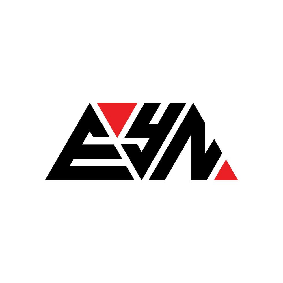 diseño del logotipo de la letra del triángulo eyn con forma de triángulo. monograma de diseño del logotipo del triángulo eyn. plantilla de logotipo de vector de triángulo eyn con color rojo. logotipo triangular de eyn logotipo simple, elegante y lujoso. Eyn