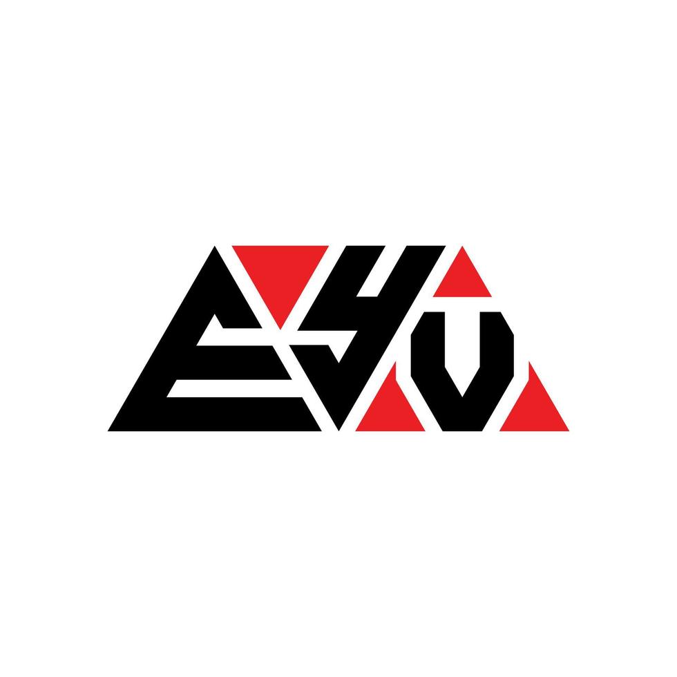 EYV triangle letter logo design with triangle shape. EYV triangle logo design monogram. EYV triangle vector logo template with red color. EYV triangular logo Simple, Elegant, and Luxurious Logo. EYV