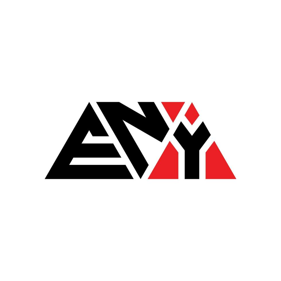 eny diseño de logotipo de letra triangular con forma de triángulo. monograma de diseño de logotipo de triángulo eny. plantilla de logotipo de vector de triángulo eny con color rojo. eny logo triangular logo simple, elegante y lujoso. eny