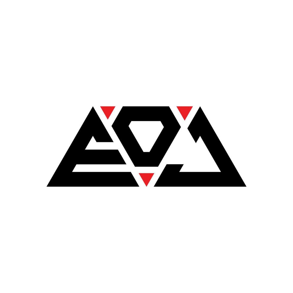 diseño de logotipo de letra triangular eoj con forma de triángulo. monograma de diseño del logotipo del triángulo eoj. plantilla de logotipo de vector de triángulo eoj con color rojo. logotipo triangular eoj logotipo simple, elegante y lujoso. eoj