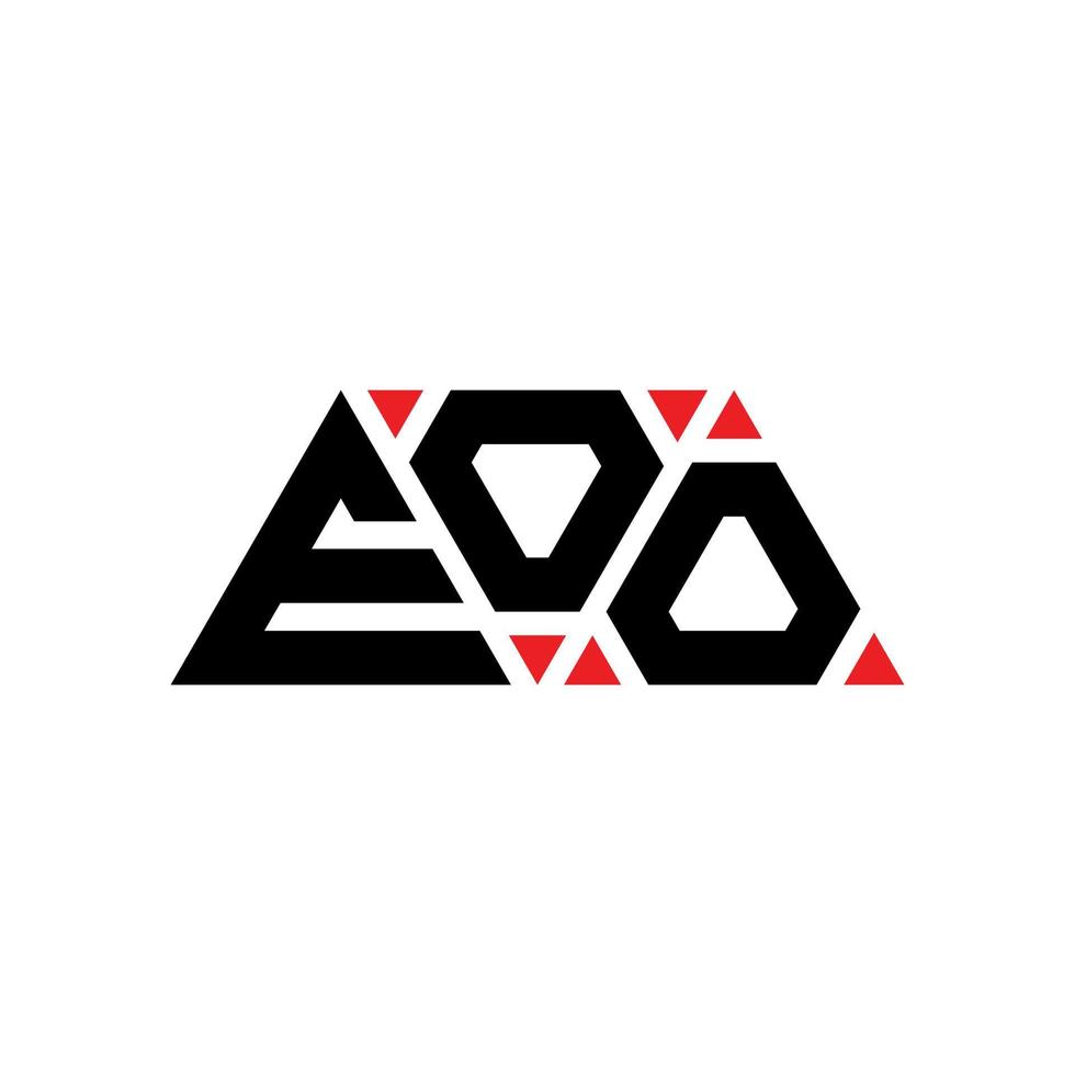 eoo diseño de logotipo de letra triangular con forma de triángulo. monograma de diseño del logotipo del triángulo eoo. plantilla de logotipo de vector de triángulo eoo con color rojo. logotipo triangular eoo logotipo simple, elegante y lujoso. eoo