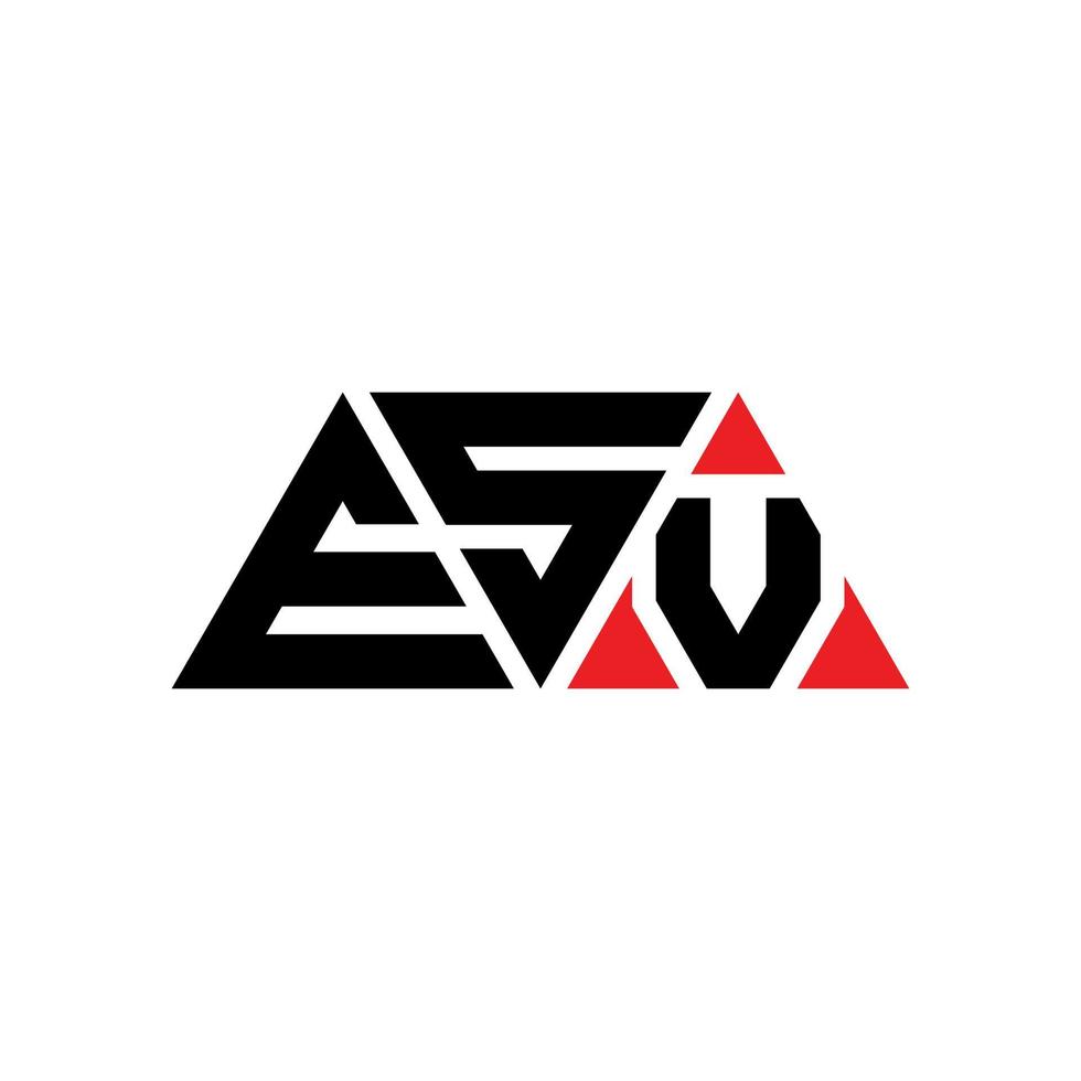 diseño de logotipo de letra triangular esv con forma de triángulo. monograma de diseño de logotipo de triángulo esv. plantilla de logotipo de vector de triángulo esv con color rojo. logotipo triangular esv logotipo simple, elegante y lujoso. esv