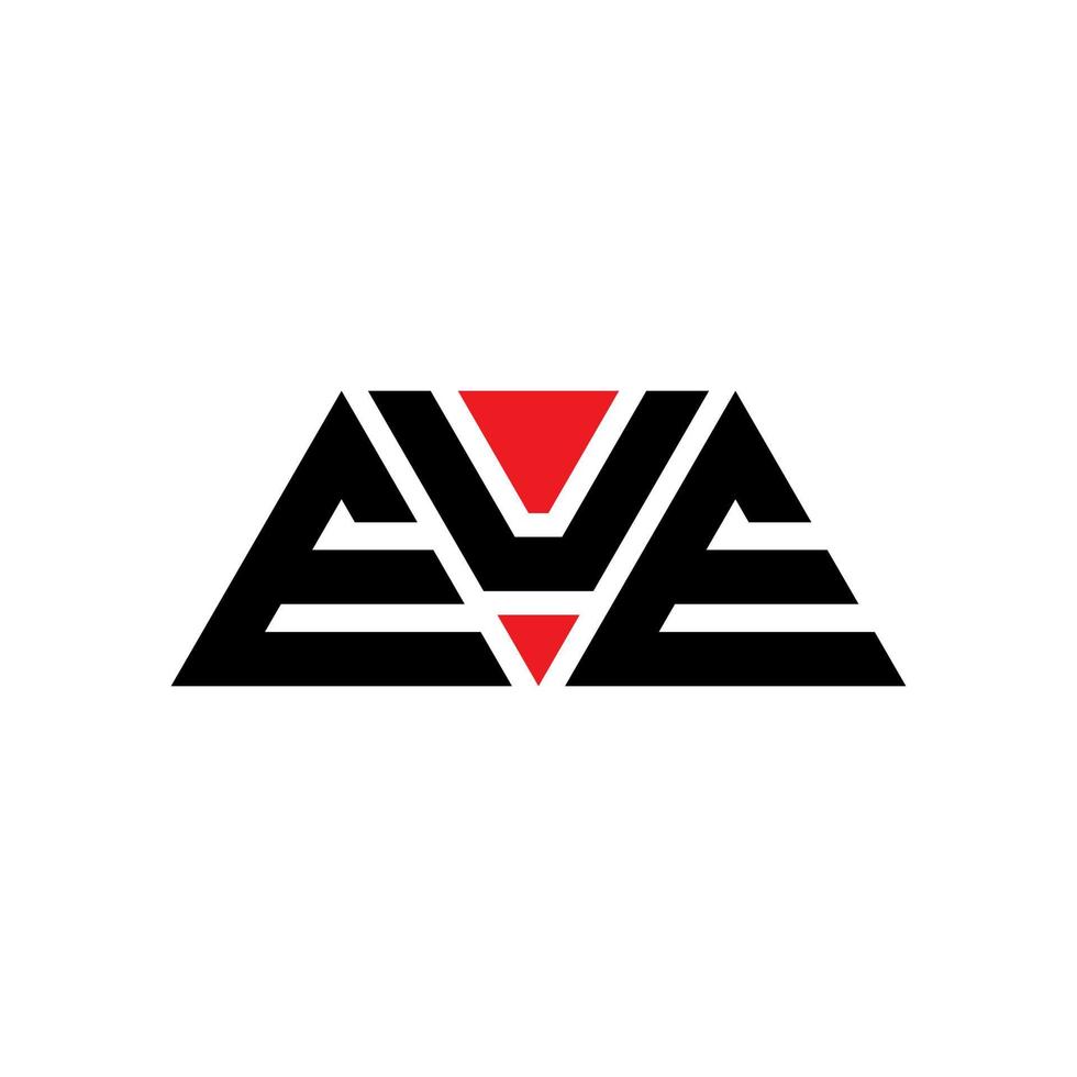 diseño de logotipo de letra de triángulo eue con forma de triángulo. monograma de diseño del logotipo del triángulo eue. plantilla de logotipo de vector de triángulo eue con color rojo. eue logo triangular logo simple, elegante y lujoso. eue