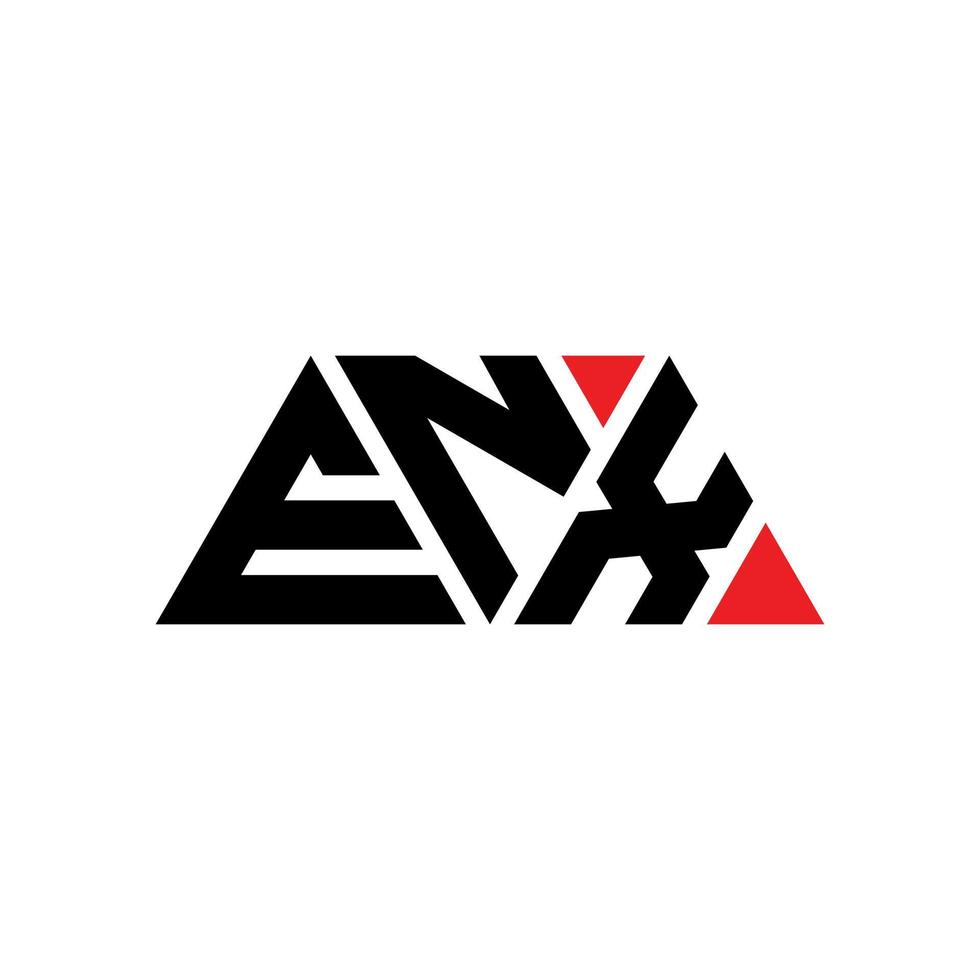diseño de logotipo de letra triangular enx con forma de triángulo. monograma de diseño del logotipo del triángulo enx. plantilla de logotipo de vector de triángulo enx con color rojo. logo triangular enx logo simple, elegante y lujoso. enx