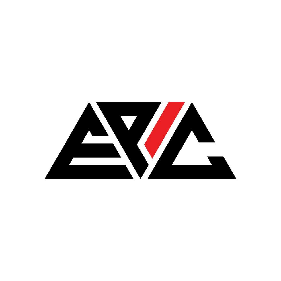 diseño de logotipo de letra triangular epc con forma de triángulo. monograma de diseño de logotipo de triángulo epc. plantilla de logotipo de vector de triángulo epc con color rojo. logotipo triangular epc logotipo simple, elegante y lujoso. epc