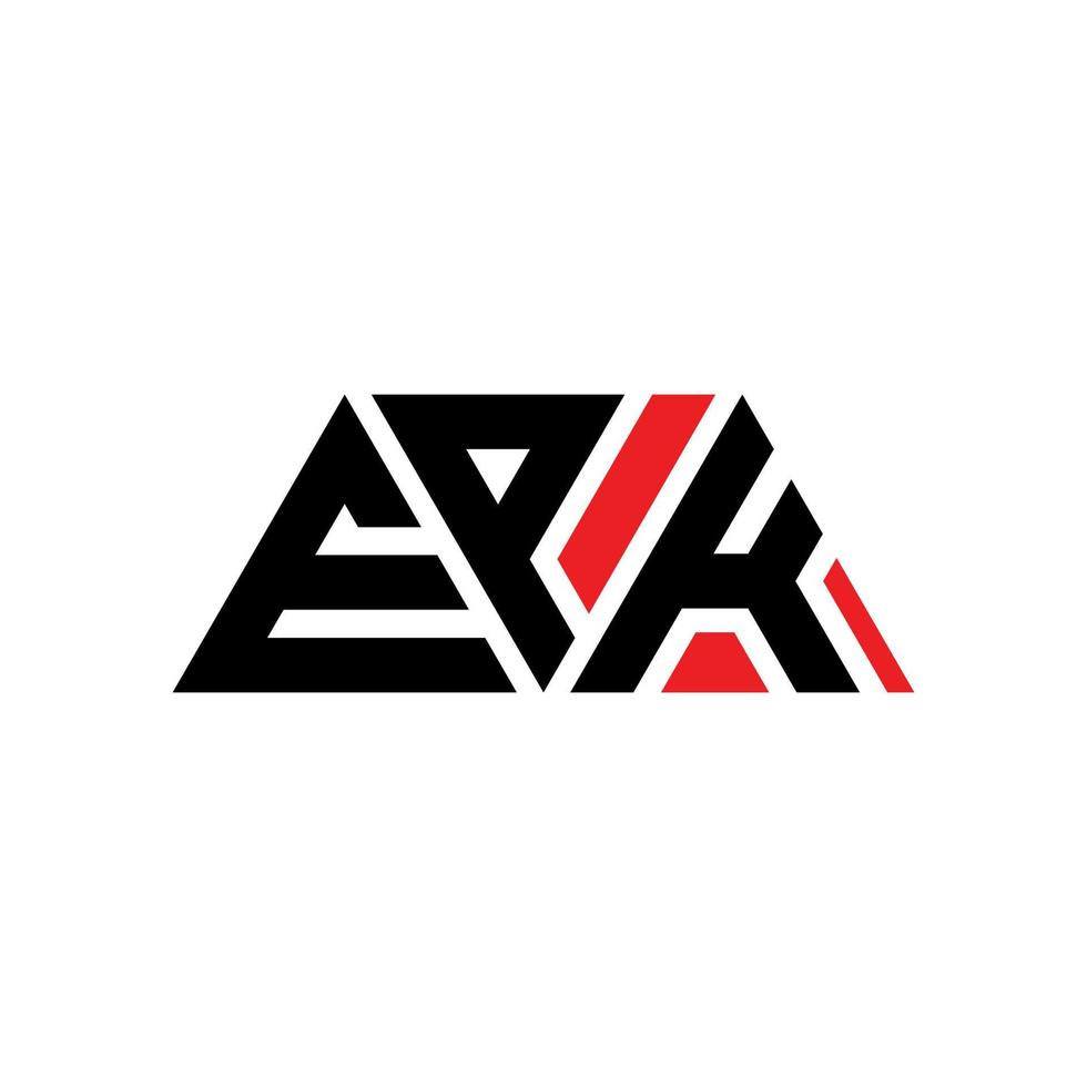 diseño de logotipo de letra triangular epk con forma de triángulo. monograma de diseño de logotipo de triángulo epk. plantilla de logotipo de vector de triángulo epk con color rojo. logotipo triangular epk logotipo simple, elegante y lujoso. epk