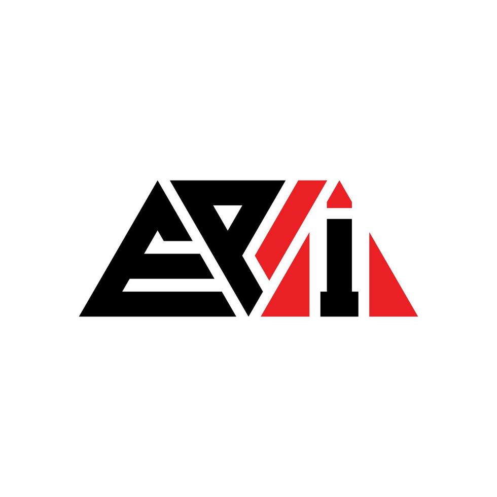 EPI triangle letter logo design with triangle shape. EPI triangle logo design monogram. EPI triangle vector logo template with red color. EPI triangular logo Simple, Elegant, and Luxurious Logo. EPI