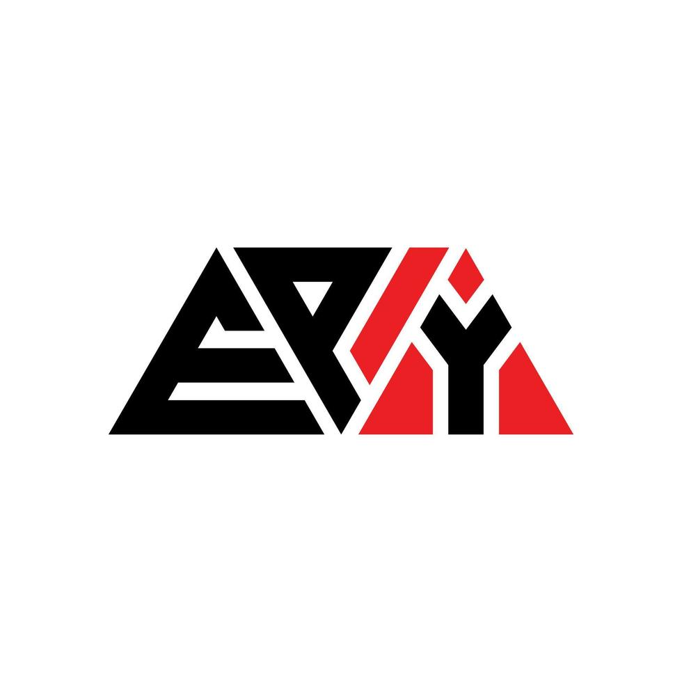EPY triangle letter logo design with triangle shape. EPY triangle logo design monogram. EPY triangle vector logo template with red color. EPY triangular logo Simple, Elegant, and Luxurious Logo. EPY