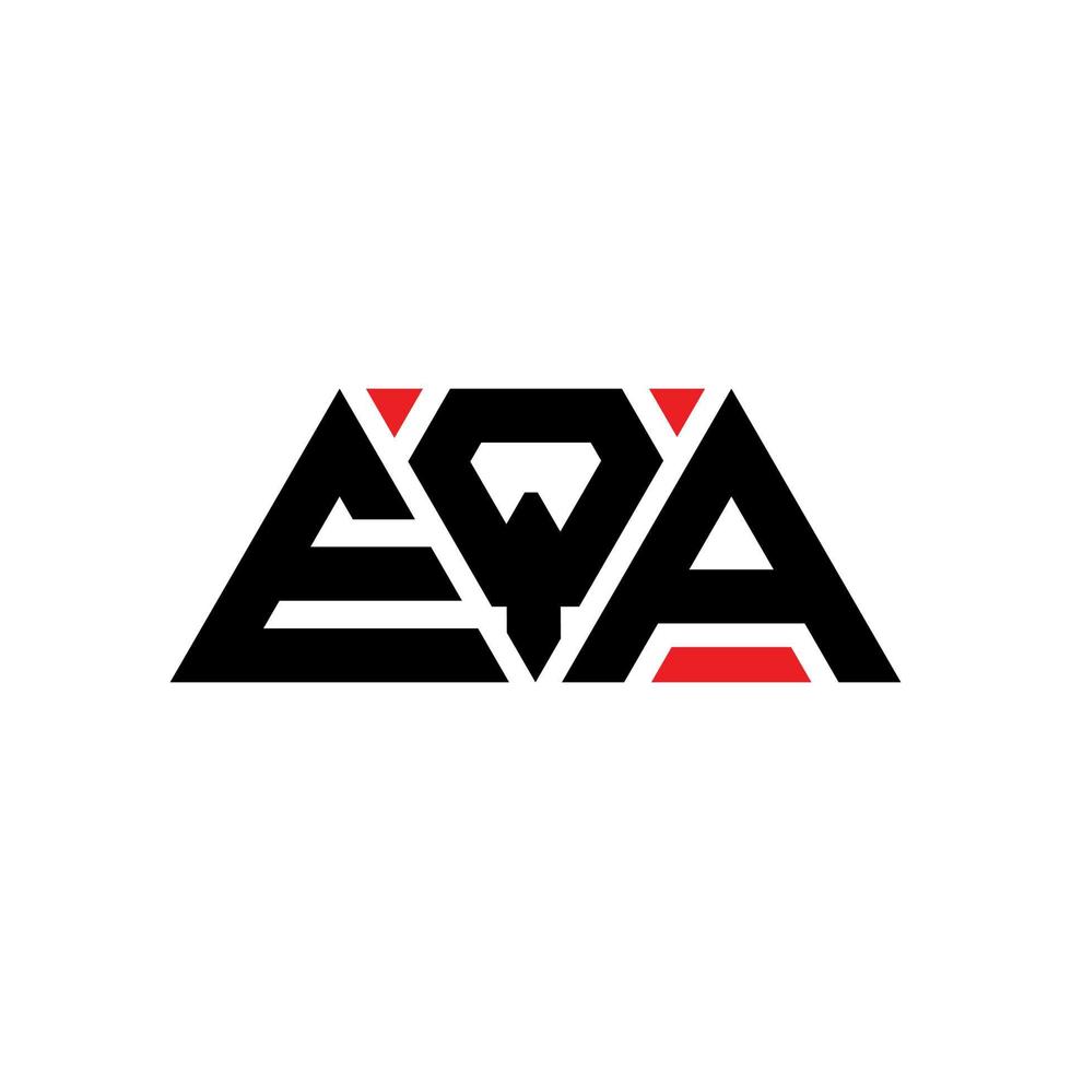 EQA triangle letter logo design with triangle shape. EQA triangle logo design monogram. EQA triangle vector logo template with red color. EQA triangular logo Simple, Elegant, and Luxurious Logo. EQA