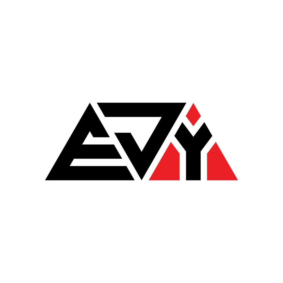 EJY triangle letter logo design with triangle shape. EJY triangle logo design monogram. EJY triangle vector logo template with red color. EJY triangular logo Simple, Elegant, and Luxurious Logo. EJY