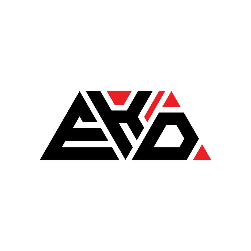 Diseño de logotipo de letra triangular ekd con forma de triángulo. monograma de diseño del logotipo del triángulo ekd. plantilla de logotipo de vector de triángulo ekd con color rojo. logotipo triangular ekd logotipo simple, elegante y lujoso. ekd