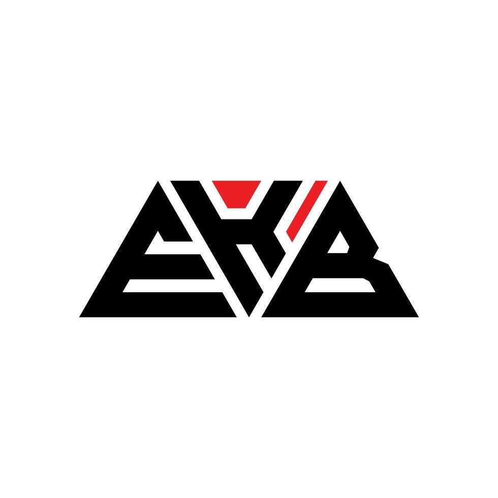 Diseño de logotipo de letra triangular ekb con forma de triángulo. monograma de diseño de logotipo de triángulo ekb. plantilla de logotipo de vector de triángulo ekb con color rojo. logotipo triangular ekb logotipo simple, elegante y lujoso. ekb