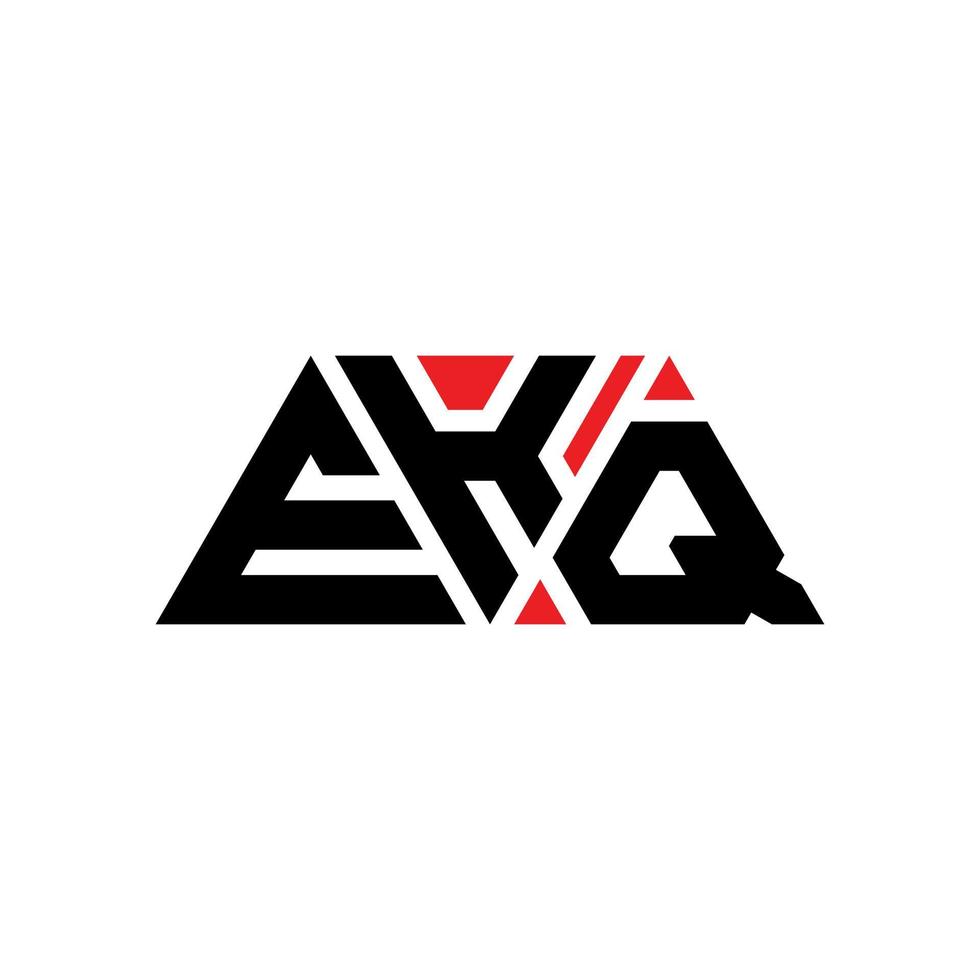 Diseño de logotipo de letra triangular ekq con forma de triángulo. monograma de diseño del logotipo del triángulo ekq. plantilla de logotipo de vector de triángulo ekq con color rojo. logotipo triangular ekq logotipo simple, elegante y lujoso. ekq
