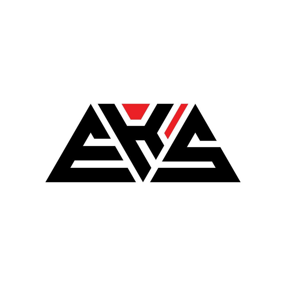 EKS triangle letter logo design with triangle shape. EKS triangle logo design monogram. EKS triangle vector logo template with red color. EKS triangular logo Simple, Elegant, and Luxurious Logo. EKS