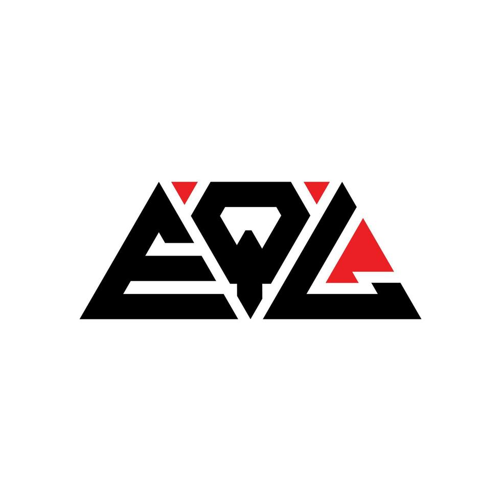 EQL triangle letter logo design with triangle shape. EQL triangle logo design monogram. EQL triangle vector logo template with red color. EQL triangular logo Simple, Elegant, and Luxurious Logo. EQL