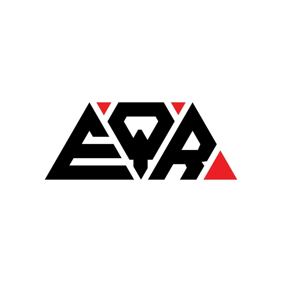 EQR triangle letter logo design with triangle shape. EQR triangle logo design monogram. EQR triangle vector logo template with red color. EQR triangular logo Simple, Elegant, and Luxurious Logo. EQR