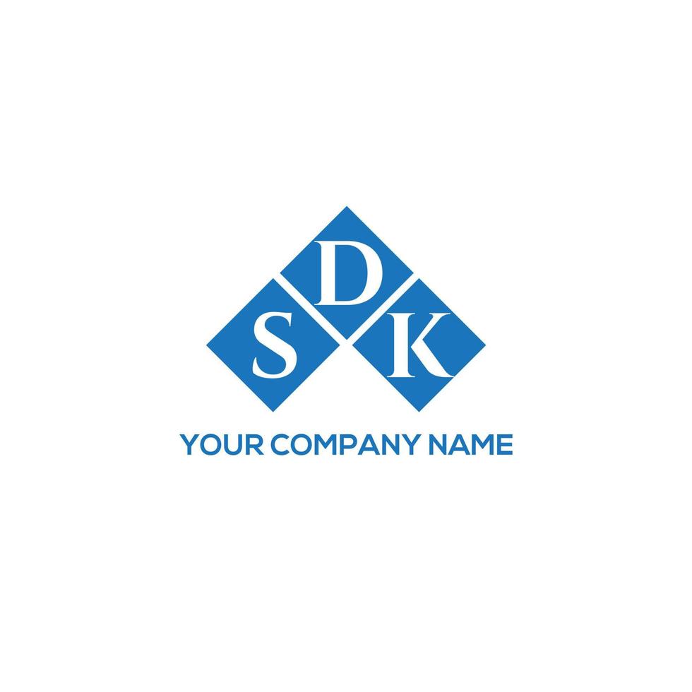 SDK letter logo design on WHITE background. SDK creative initials letter logo concept. SDK letter design. vector