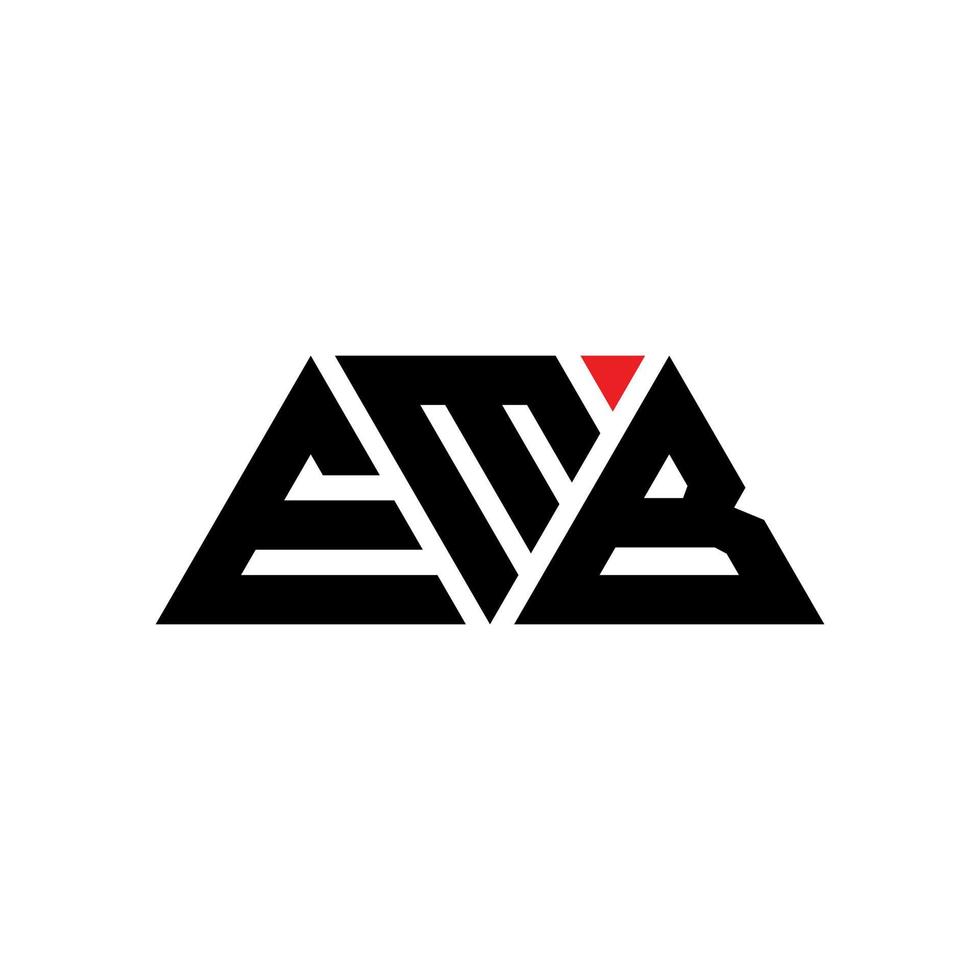 diseño de logotipo de letra de triángulo emb con forma de triángulo. monograma de diseño de logotipo de triángulo emb. plantilla de logotipo de vector de triángulo emb con color rojo. logo triangular emb logo simple, elegante y lujoso. embe