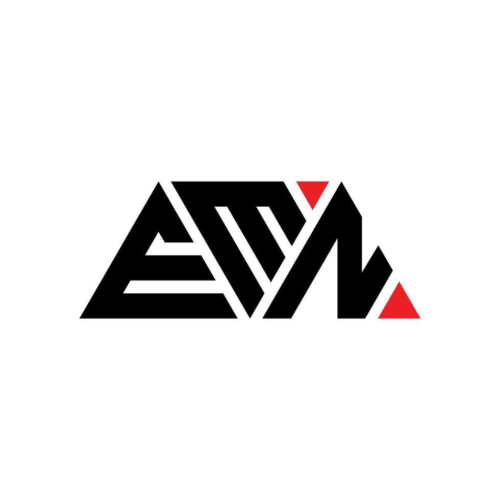 diseño de logotipo de letra triangular emn con forma de triángulo. monograma de diseño del logotipo del triángulo emn. plantilla de logotipo de vector de triángulo emn con color rojo. logotipo triangular emn logotipo simple, elegante y lujoso. emn