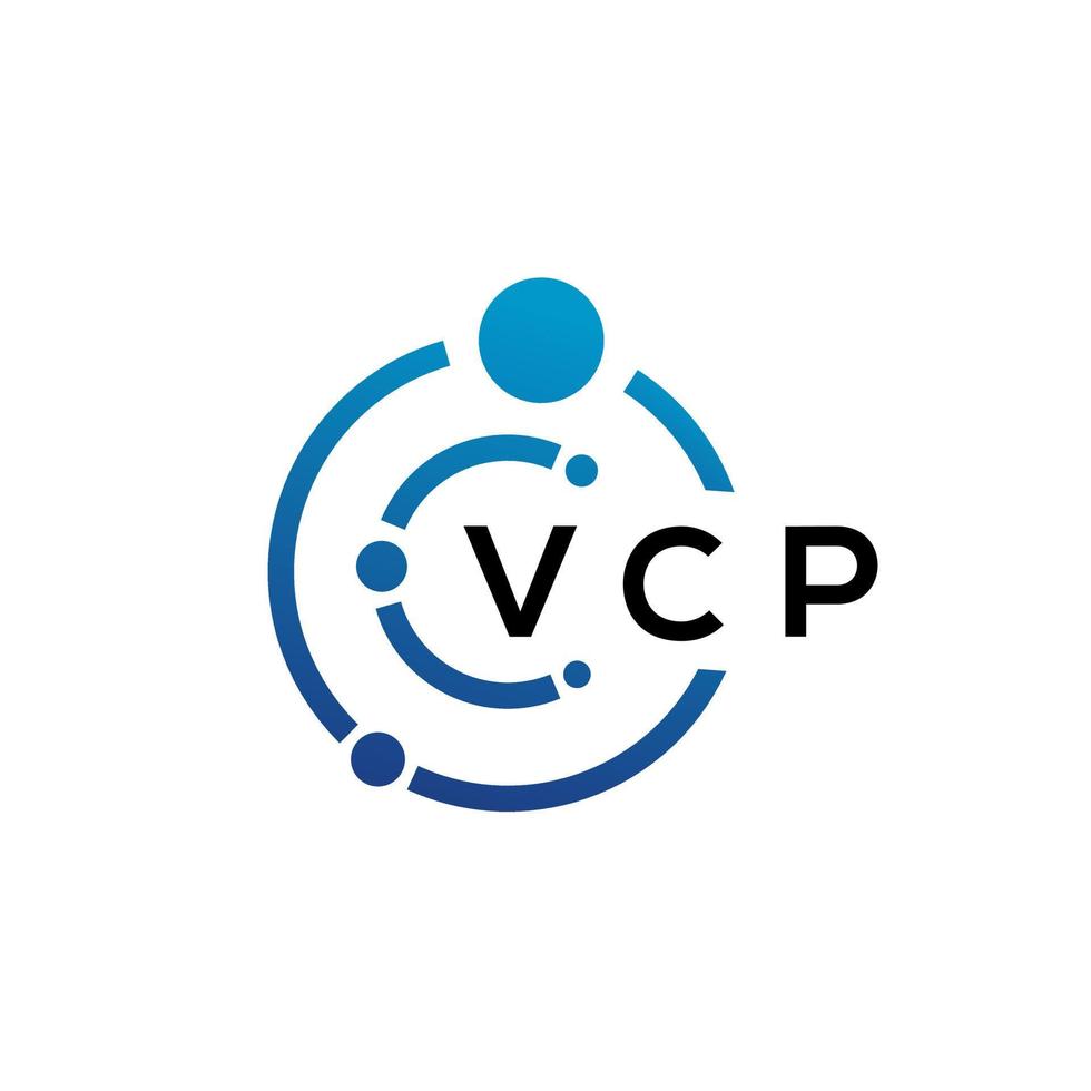 Diseño de logotipo de tecnología de letras vcp sobre fondo blanco. vcp creative initials letter it logo concepto. diseño de carta vcp. vector