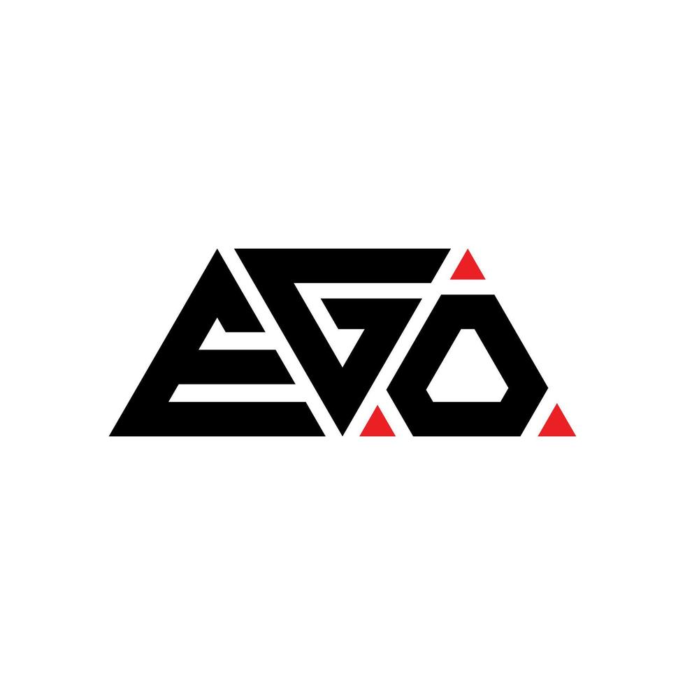 EGO triangle letter logo design with triangle shape. EGO triangle logo design monogram. EGO triangle vector logo template with red color. EGO triangular logo Simple, Elegant, and Luxurious Logo. EGO