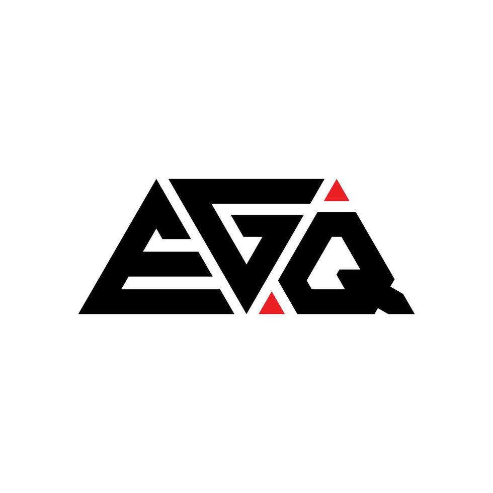 EGQ triangle letter logo design with triangle shape. EGQ triangle logo design monogram. EGQ triangle vector logo template with red color. EGQ triangular logo Simple, Elegant, and Luxurious Logo. EGQ