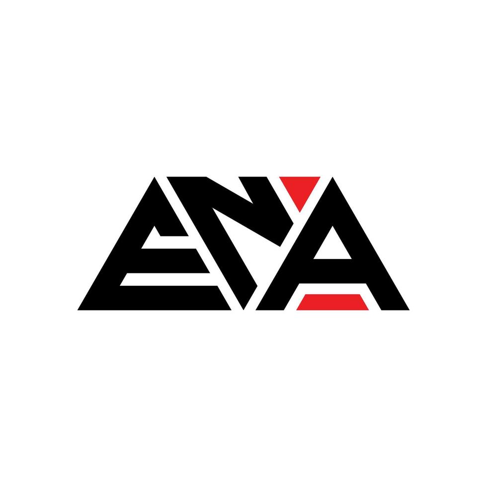 ena diseño de logotipo de letra triangular con forma de triángulo. monograma de diseño de logotipo de triángulo ena. plantilla de logotipo de vector de triángulo ena con color rojo. ena logo triangular logo simple, elegante y lujoso. ena