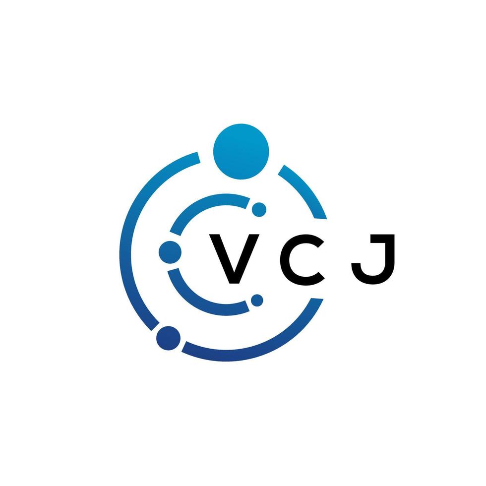 Diseño de logotipo de tecnología de letras vcj sobre fondo blanco. vcj creative initials letter it logo concepto. diseño de letras vcj. vector