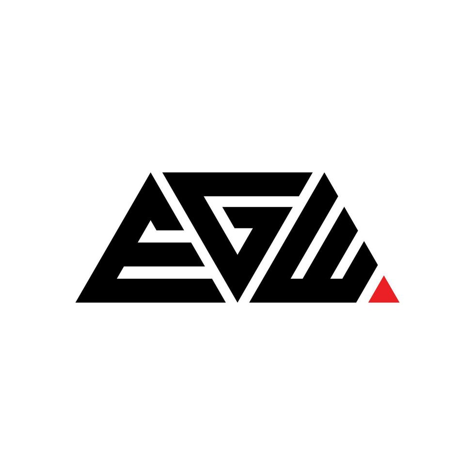 EGW triangle letter logo design with triangle shape. EGW triangle logo design monogram. EGW triangle vector logo template with red color. EGW triangular logo Simple, Elegant, and Luxurious Logo. EGW