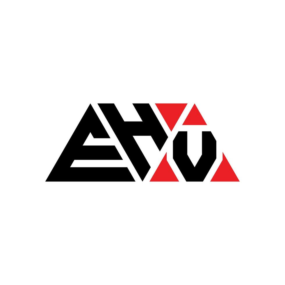 diseño de logotipo de letra triangular ehv con forma de triángulo. monograma de diseño del logotipo del triángulo ehv. plantilla de logotipo de vector de triángulo ehv con color rojo. logotipo triangular ehv logotipo simple, elegante y lujoso. ehv