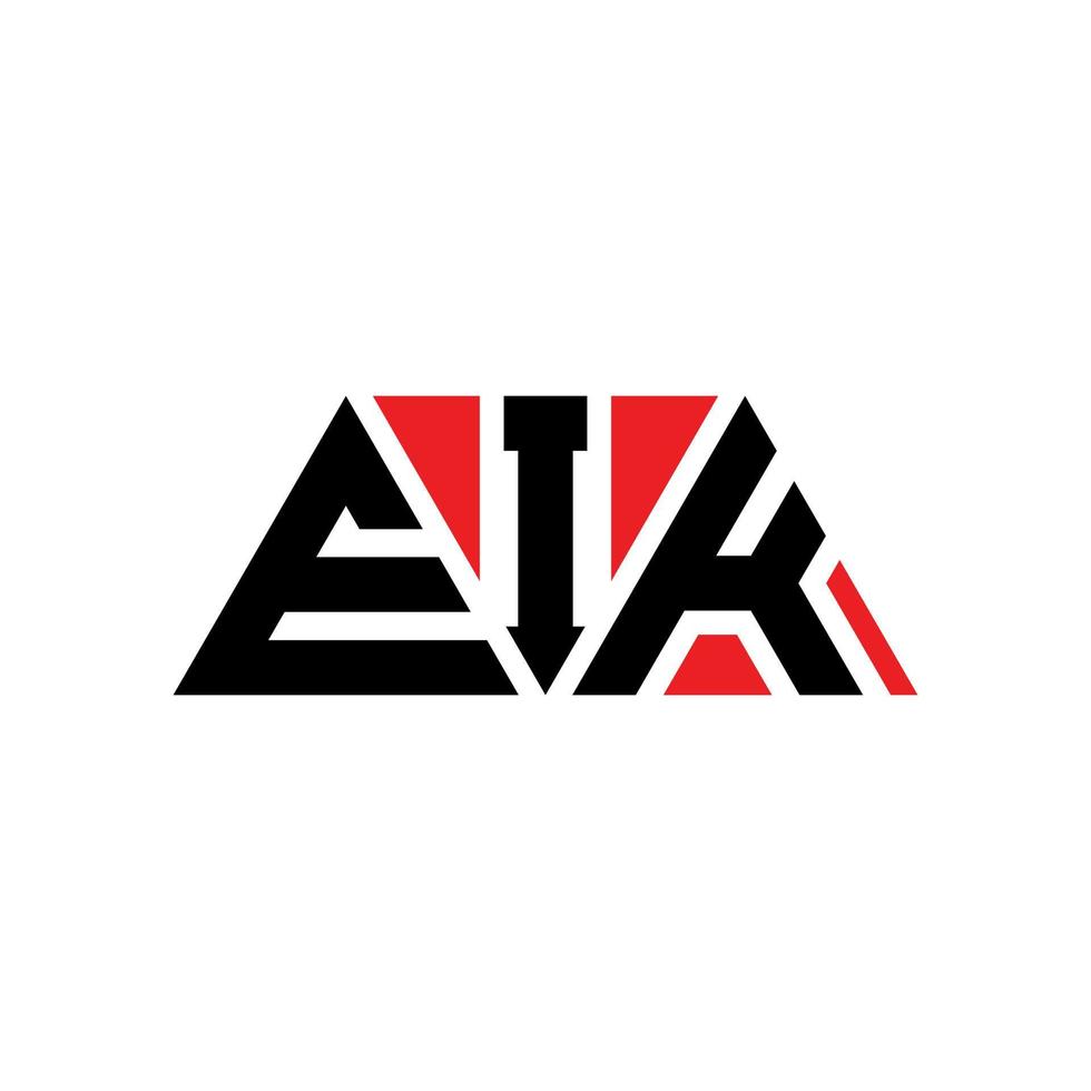 diseño de logotipo de letra triangular eik con forma de triángulo. monograma de diseño del logotipo del triángulo eik. plantilla de logotipo de vector de triángulo eik con color rojo. logotipo triangular eik logotipo simple, elegante y lujoso. eik