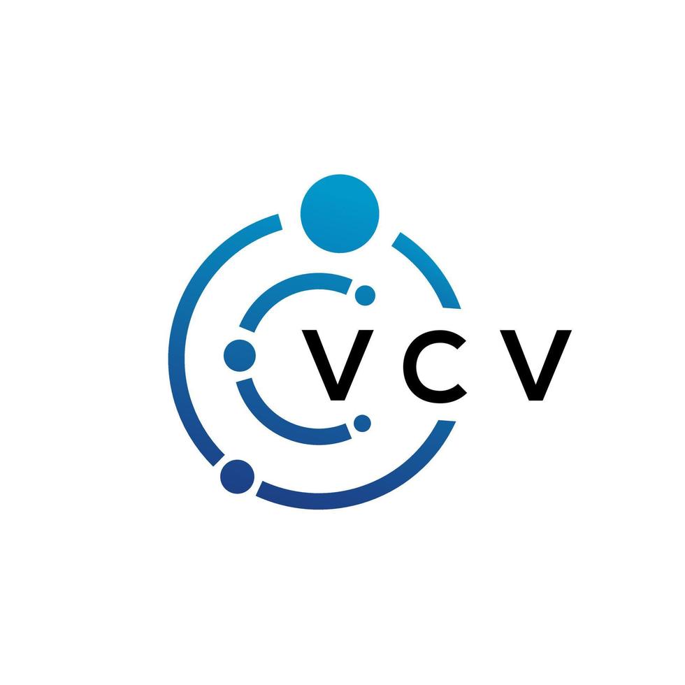 Diseño de logotipo de tecnología de letra vcv sobre fondo blanco. vcv creative initials letter it logo concepto. diseño de letra vcv. vector